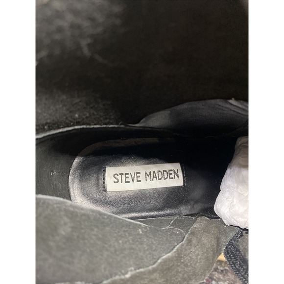 NEW IN BOX Steve Madden‎ Calabria Black Leather Ankle Boot Sz 10 - Picture 6 of 8